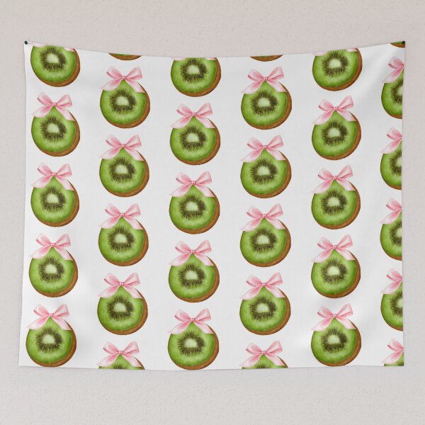 Item preview, Kiwi Fruit with Pink Bow – Coquette Summer Fruit Illustration designed and sold by DivinePassion.