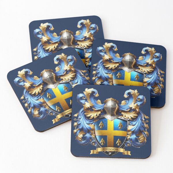 Item preview, Johnson Family Crest – Regal Heraldic Coat of Arms Design designed and sold by Highlandkings.