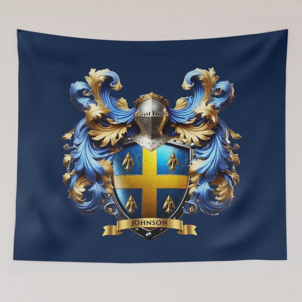 Item preview, Johnson Family Crest – Regal Heraldic Coat of Arms Design designed and sold by Highlandkings.