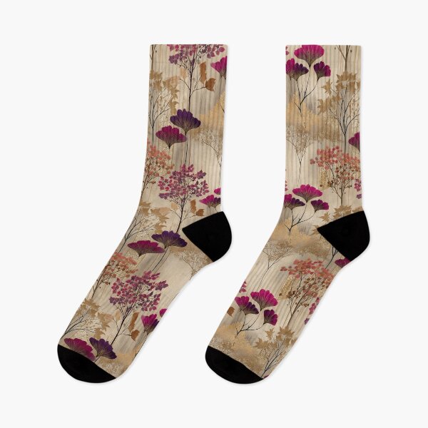 Item preview, Golden Grove Reverie – Ornamental Autumn Botanical in Plum and Burnished Gold designed and sold by Moisky Patterns.