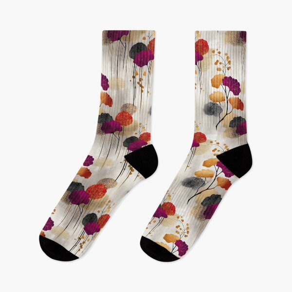 Item preview, Crimson Cascade – Bold Autumn Floral Art in Plum, Gold, and Charcoal designed and sold by Moisky Patterns.
