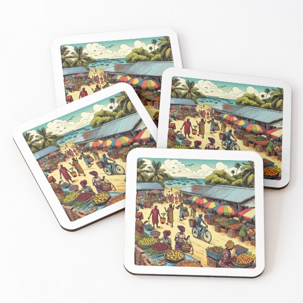 Item preview, Bangui City Traditional Market Design – Vibrant Cultural Artwork for Travel Lovers on Clothing & Stylish Accessories designed and sold by knalpot-design.