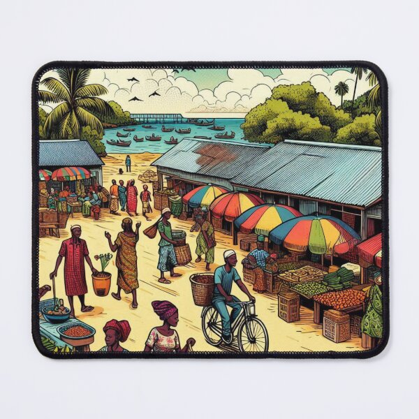 Item preview, Bangui City Traditional Market Design – Vibrant Cultural Artwork for Travel Lovers on Clothing & Stylish Accessories designed and sold by knalpot-design.