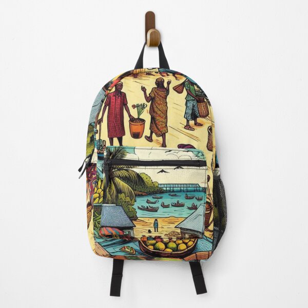 Item preview, Bangui City Traditional Market Design – Vibrant Cultural Artwork for Travel Lovers on Clothing & Stylish Accessories designed and sold by knalpot-design.