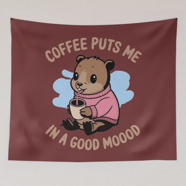 Item preview, Groundhog loves coffee  designed and sold by SidTastic .