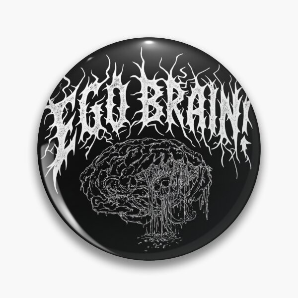 Artikelvorschau, Ego Brain Melting Skull Art – Death Metal inspirierte Strichzeichnung entworfen und verkauft von Mystikos Art.