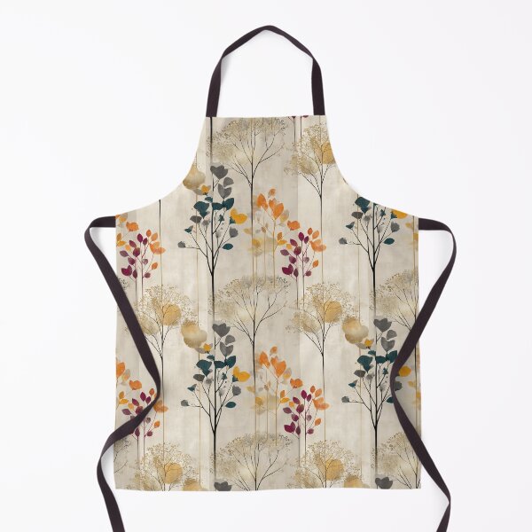 Item preview, Abstract Autumn Tree Silhouettes – Modern Seamless Nature Pattern with Warm Leaves designed and sold by Moisky Patterns.