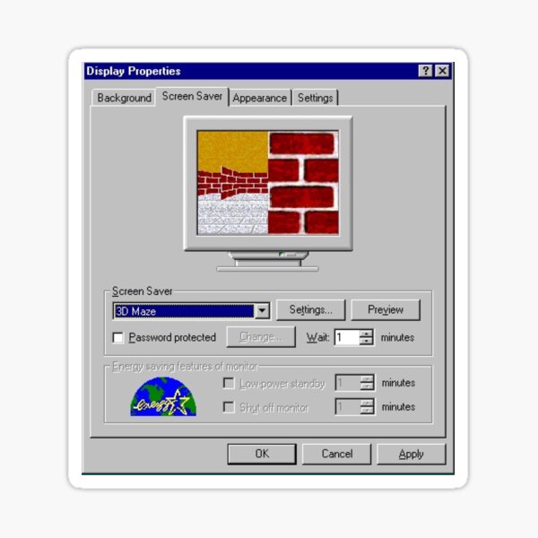 Vista previa del artículo con la obra «Ventana de configuración del protector de pantalla del laberinto 3D», diseñado y vendido por Bondrewd1.