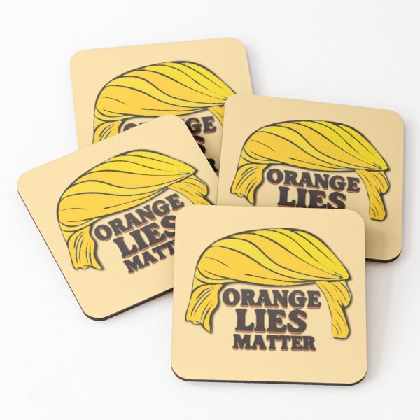 Item preview, Political banner alluding to D. Trump's many lies, orange-yellow fringe: orange lies matter  designed and sold by JaroDesign2023.