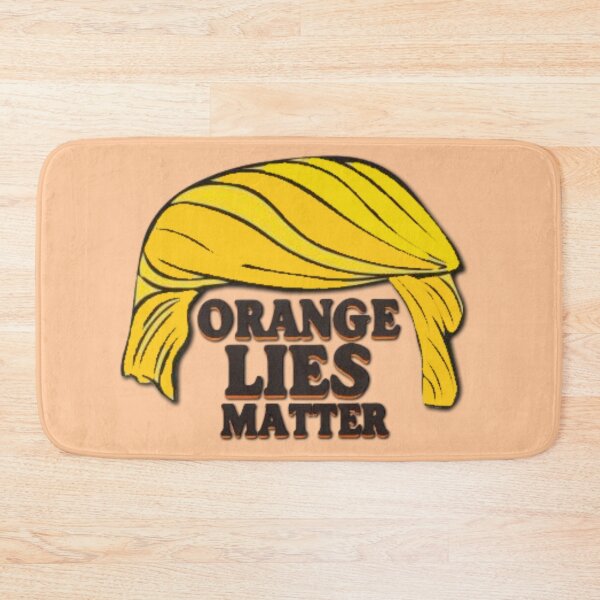 Item preview, Political banner alluding to D. Trump's many lies, orange-yellow fringe: orange lies matter  designed and sold by JaroDesign2023.