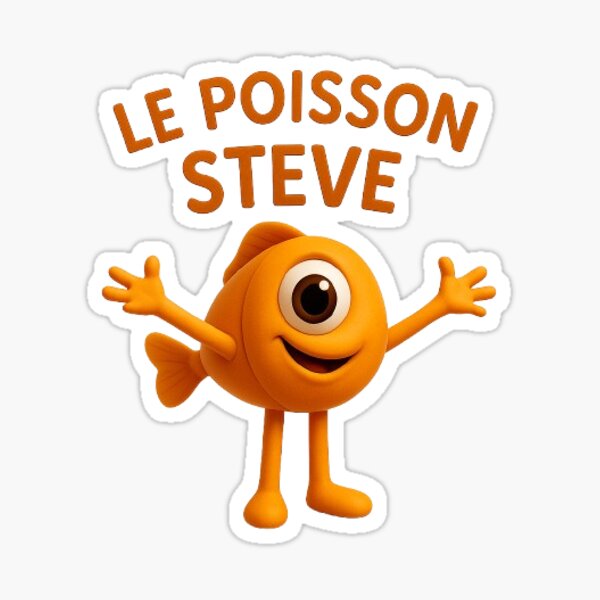 Item preview, Le Poisson Steve Fish - Cute Funny  designed and sold by Trialloja.