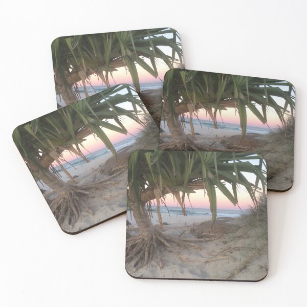 Item preview, Soft Sunset Glow Beneath the Pandanus | Winter Beach Calm designed and sold by Quantum-Life.