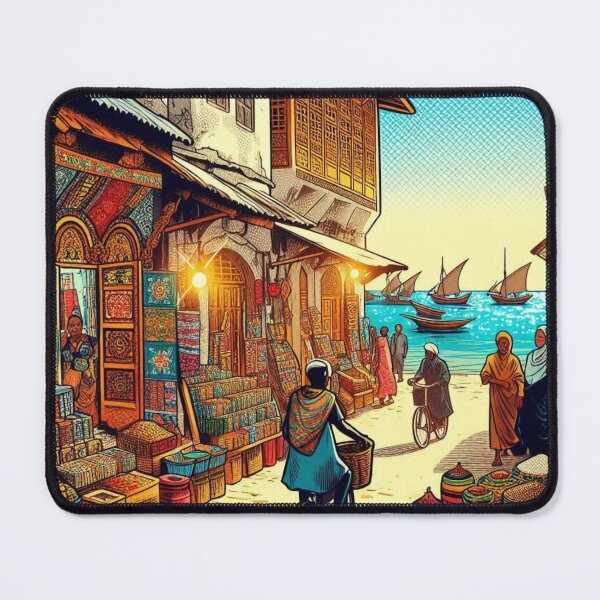Item preview, Zanzibar City Traditional Market Design – Vibrant Cultural Art for Travel Lovers on Clothing & Accessories designed and sold by knalpot-design.
