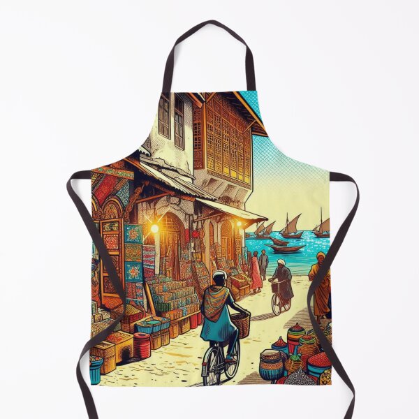 Item preview, Zanzibar City Traditional Market Design – Vibrant Cultural Art for Travel Lovers on Clothing & Accessories designed and sold by knalpot-design.
