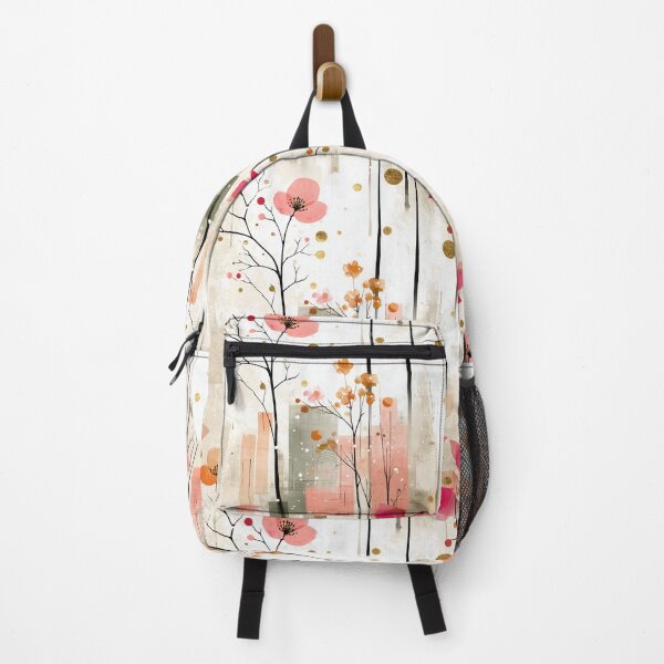 Item preview, Blush Spring Geometry – Abstract Floral Art with Pink Petals and Vertical Blocks designed and sold by Moisky Patterns.