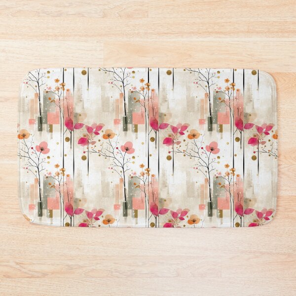 Item preview, Blush Spring Geometry – Abstract Floral Art with Pink Petals and Vertical Blocks designed and sold by Moisky Patterns.
