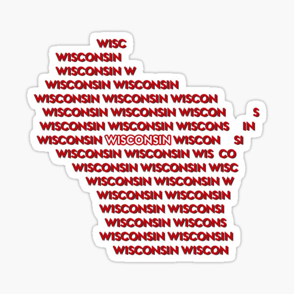 Vista previa del artículo con la obra «Tipografía del estado de Wisconsin», diseñado y vendido por 16feet Media.