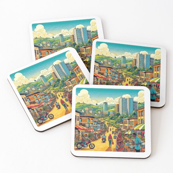 Item preview, Vibrant Kigali City Traditional Market Design – Unique Art for Travel Lovers on Apparel & Accessories designed and sold by knalpot-design.