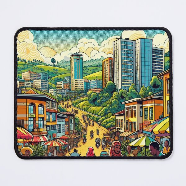 Item preview, Vibrant Kigali City Traditional Market Design – Unique Art for Travel Lovers on Apparel & Accessories designed and sold by knalpot-design.