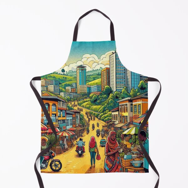 Item preview, Vibrant Kigali City Traditional Market Design – Unique Art for Travel Lovers on Apparel & Accessories designed and sold by knalpot-design.