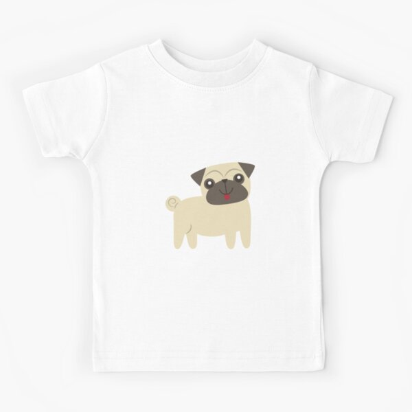 Not Available Pug Dog and Muscle Baby Girl Short Sleeve T-Shirt Flounced Graphic Shirt Dress for 2-6 Years Old Baby