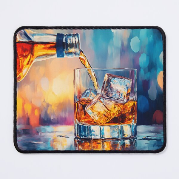 Item preview, Pour the Richness - Amber Whiskey Meets Ice in a Vibrant Fusion of Color designed and sold by OlfactoART Studio.