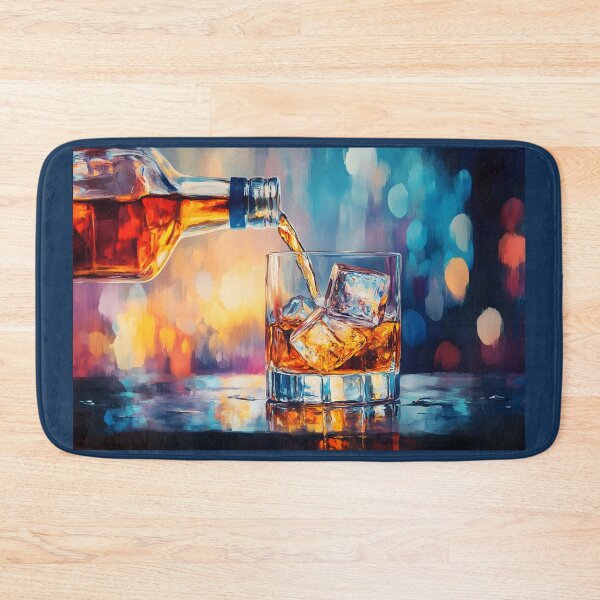 Item preview, Pour the Richness - Amber Whiskey Meets Ice in a Vibrant Fusion of Color designed and sold by OlfactoART Studio.