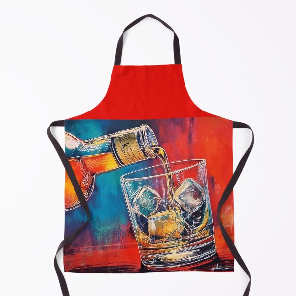 Item preview, Pour with Flair - Bold Colors and Dynamic Motion Bring Whiskey and Ice to Life Whiskey in a Burst of Abstract Vivid Color designed and sold by OlfactoART Studio.