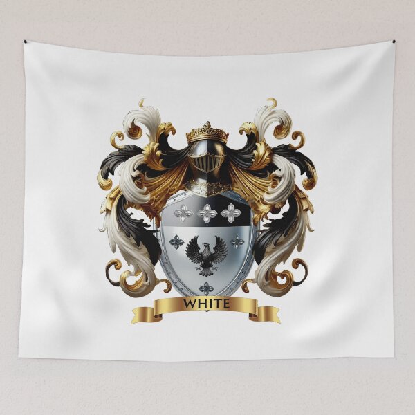 Item preview, White Family Crest – Noble Heraldic Coat of Arms designed and sold by Highlandkings.