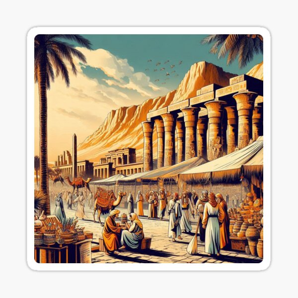 Item preview, Luxor City Traditional Market AI Work – Vibrant Egyptian Culture Artwork for Travel Lovers on Apparel & Accessories designed and sold by knalpot-design.
