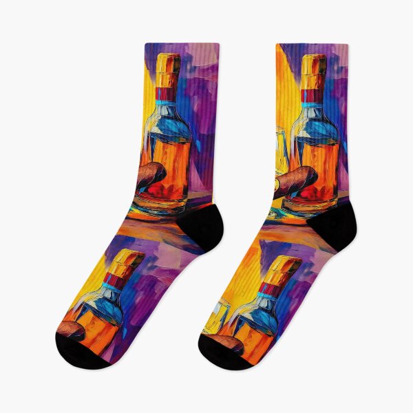 Item preview, Ignite the Night with Fine Spirits and a Smoldering Cigar in a Burst of Vibrant Color designed and sold by OlfactoART Studio.