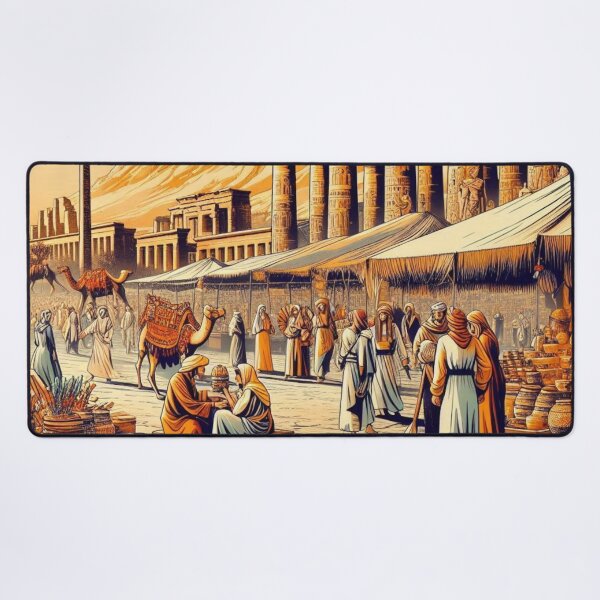 Item preview, Luxor City Traditional Market AI Work – Vibrant Egyptian Culture Artwork for Travel Lovers on Apparel & Accessories designed and sold by knalpot-design.