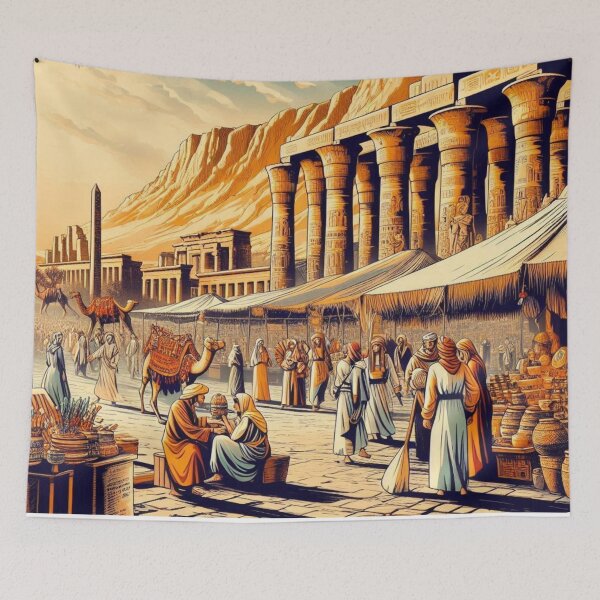 Item preview, Luxor City Traditional Market AI Work – Vibrant Egyptian Culture Artwork for Travel Lovers on Apparel & Accessories designed and sold by knalpot-design.