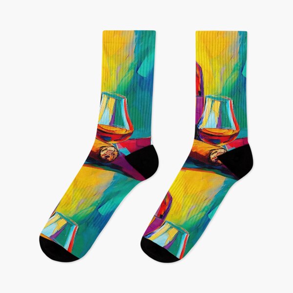 Item preview, Savor the Flavor with a Rich Pour and a Bold Smoke Framed by Colorful Brushstrokes designed and sold by OlfactoART Studio.