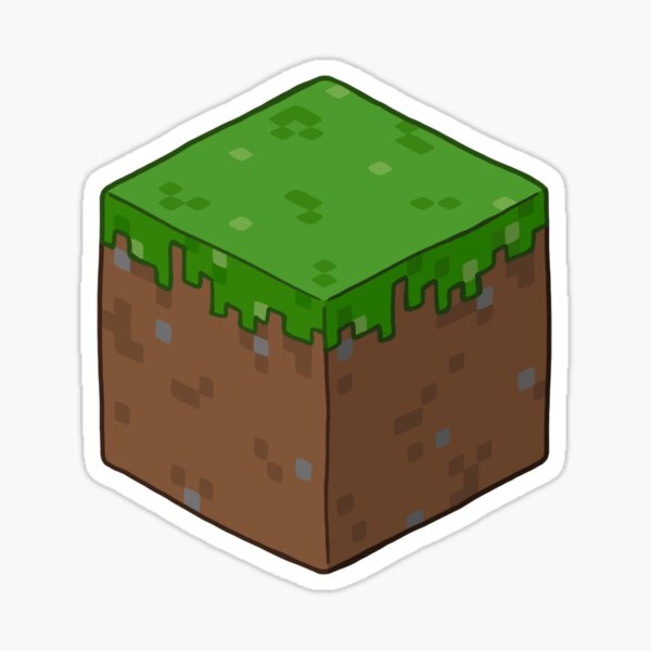 Item preview, Minecraft Grass Block designed and sold by carpe diem doodles.