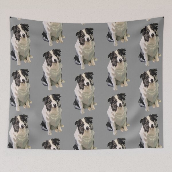 Item preview, Woody the Blue Merle Border Collie Sitting designed and sold by AnkersArt.