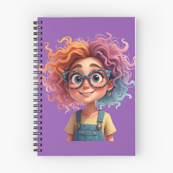 Artikelvorschau, Süßes buntes Mädchen mit Brille – Porträt im Cartoon-Stil entworfen und verkauft von QuickPick Store.
