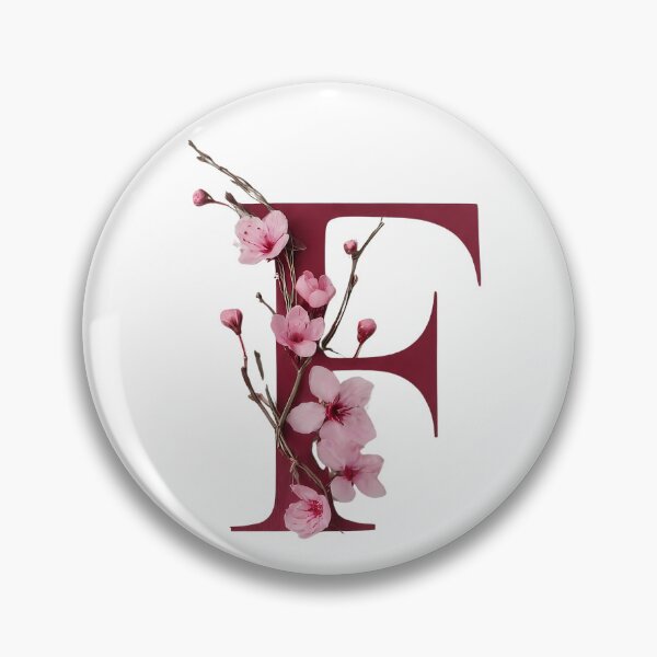 Item preview, Elegant Floral Letter F - Cherry Blossom Typography for Stylish Designs designed and sold by Psycho-Crazy.