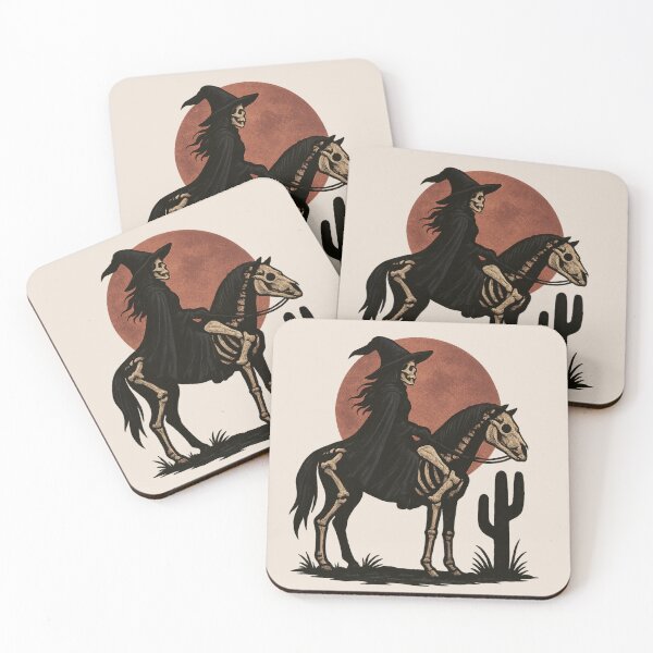 Item preview, Skeleton Witch Rider – Western Gothic Italian Design Art designed and sold by CozyLab.