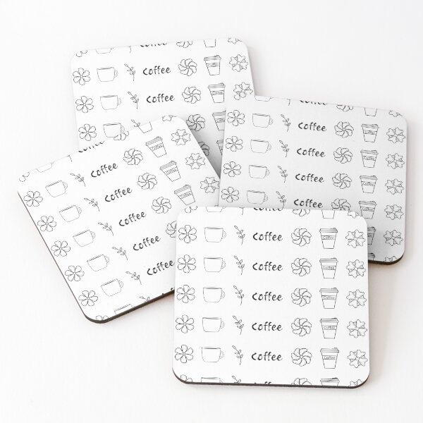 Item preview, Doodle Minimalist Flower Coffee Pattern designed and sold by Minimalist Quotes and Sayings.
