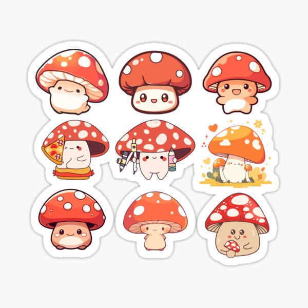 Aperçu de l'œuvre Autocollant Witchy Pack champignons créée et vendue par SI-moo ⭐⭐⭐⭐⭐.