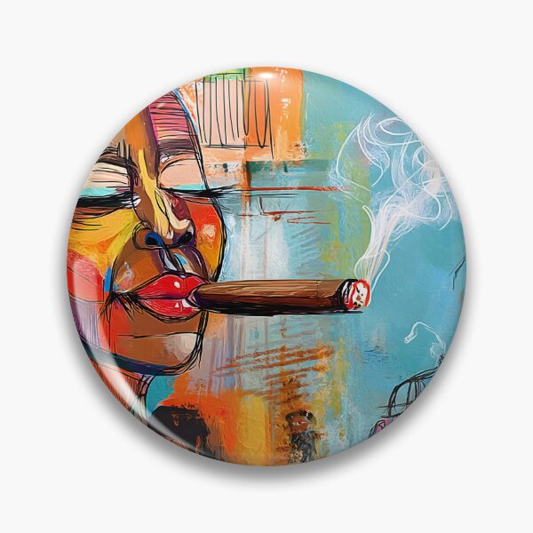 Item preview, Woman Enjoying a Large Cuban Cigar- Command the Havana Streets with Bold Style and a Smoldering Cigar in Hand designed and sold by OlfactoART Studio.