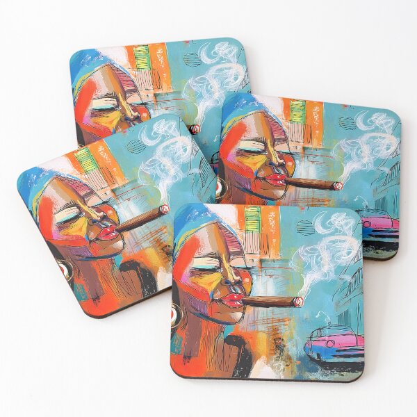 Item preview, Woman Enjoying a Large Cuban Cigar- Command the Havana Streets with Bold Style and a Smoldering Cigar in Hand designed and sold by OlfactoART Studio.