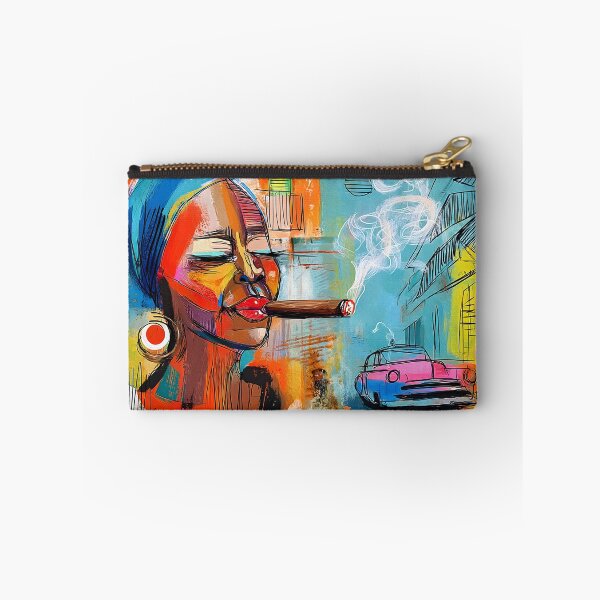 Item preview, Woman Enjoying a Large Cuban Cigar- Command the Havana Streets with Bold Style and a Smoldering Cigar in Hand designed and sold by OlfactoART Studio.