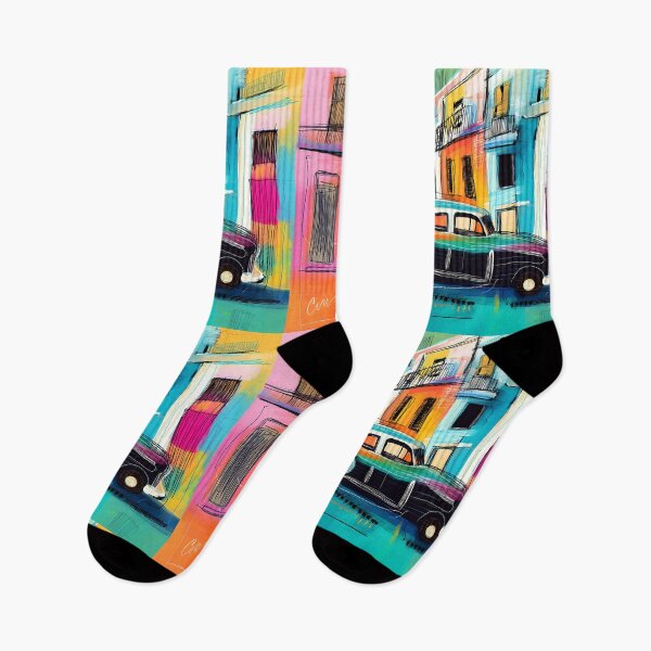 Item preview, Cruise Through Havana Vibes- Vintage Car Amid Colorful Cuban Streets and Electric Energy designed and sold by OlfactoART Studio.