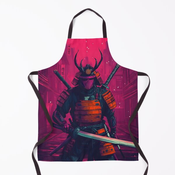 Item preview, Neon Samurai in Cyberpunk City with Katana Art designed and sold by Chroma Myst.
