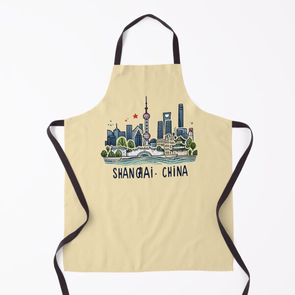 Item preview, Shanghai China Minimalist Watercolor Cityscape Sticker ,  designed and sold by PaintMeWorld.