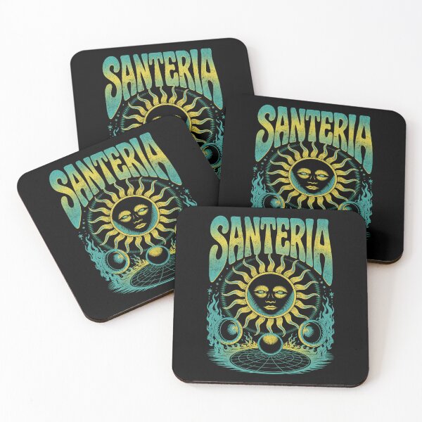 Item preview, Santeria Psychedelic Sun Art – Retro Mystical Surreal Illustration designed and sold by Mystikos Art.