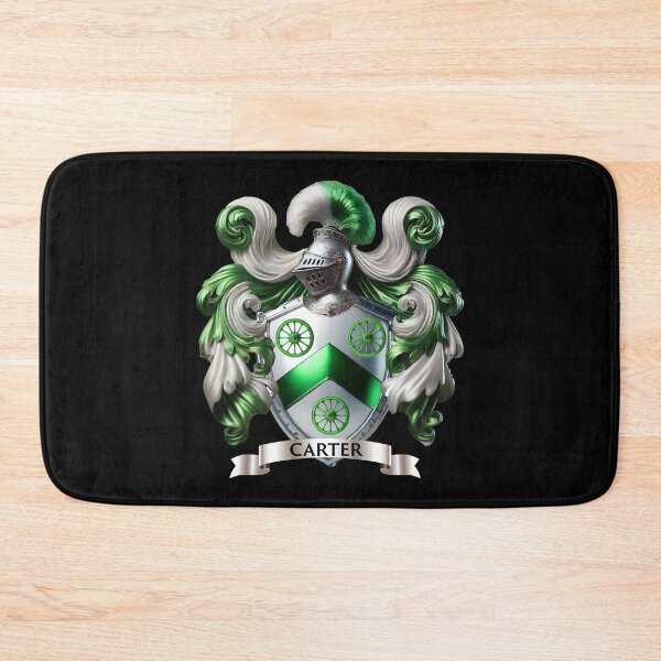 Item preview, Carter Family Crest – Proud Ancestral Coat of Arms with Emerald Green Accents designed and sold by Highlandkings.