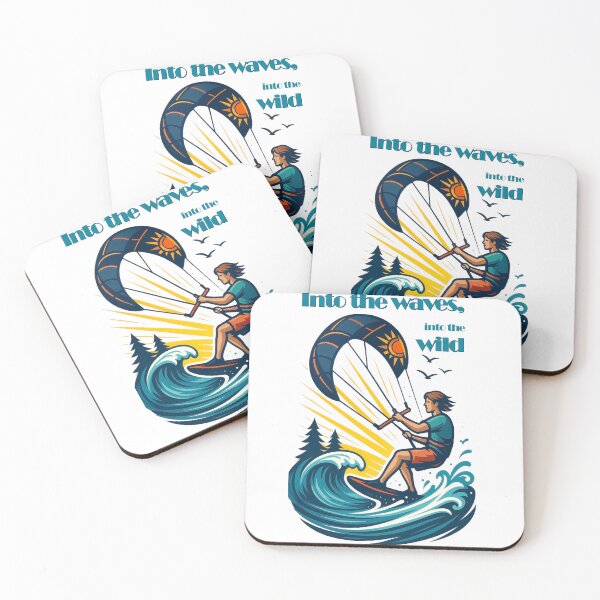 Item preview, Kite sailing sunset, big waves, and wild fun designed and sold by Visions of the Magpie.